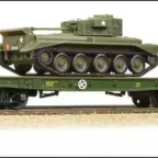 Bachmann 38-726 Warflat Bogie Flat Wagon WD Bronze Green with Tank