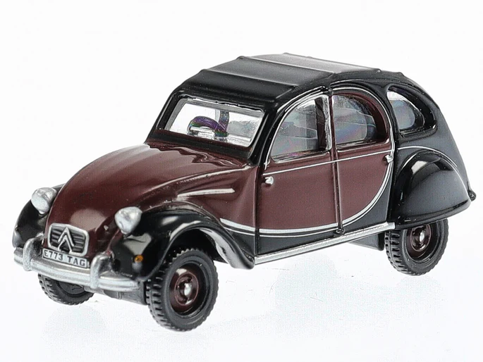 Oxford Diecast 76CT001 Charleston Maroon/Black Citroen 2CV - 1/76 Scale