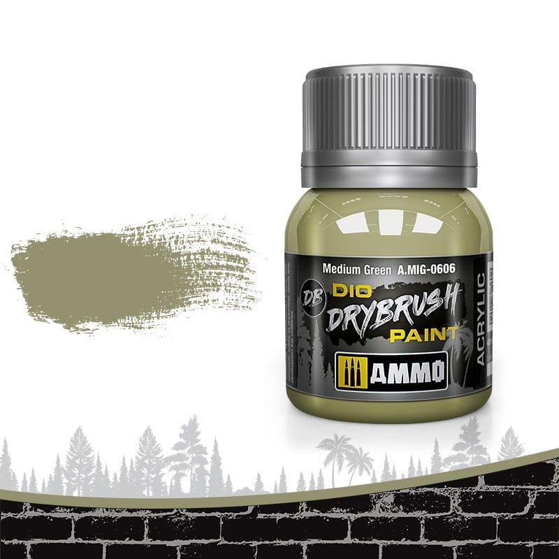 Ammo 0606 Dry Brush Paint - Medium Green