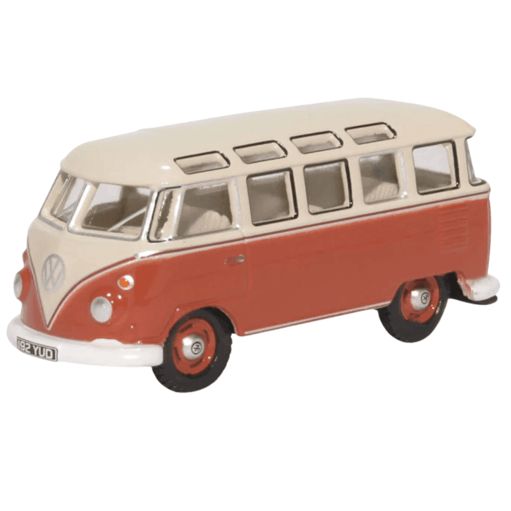 Oxford Diecast VW T1 Samba Bus Sealing Wax Red 1/76