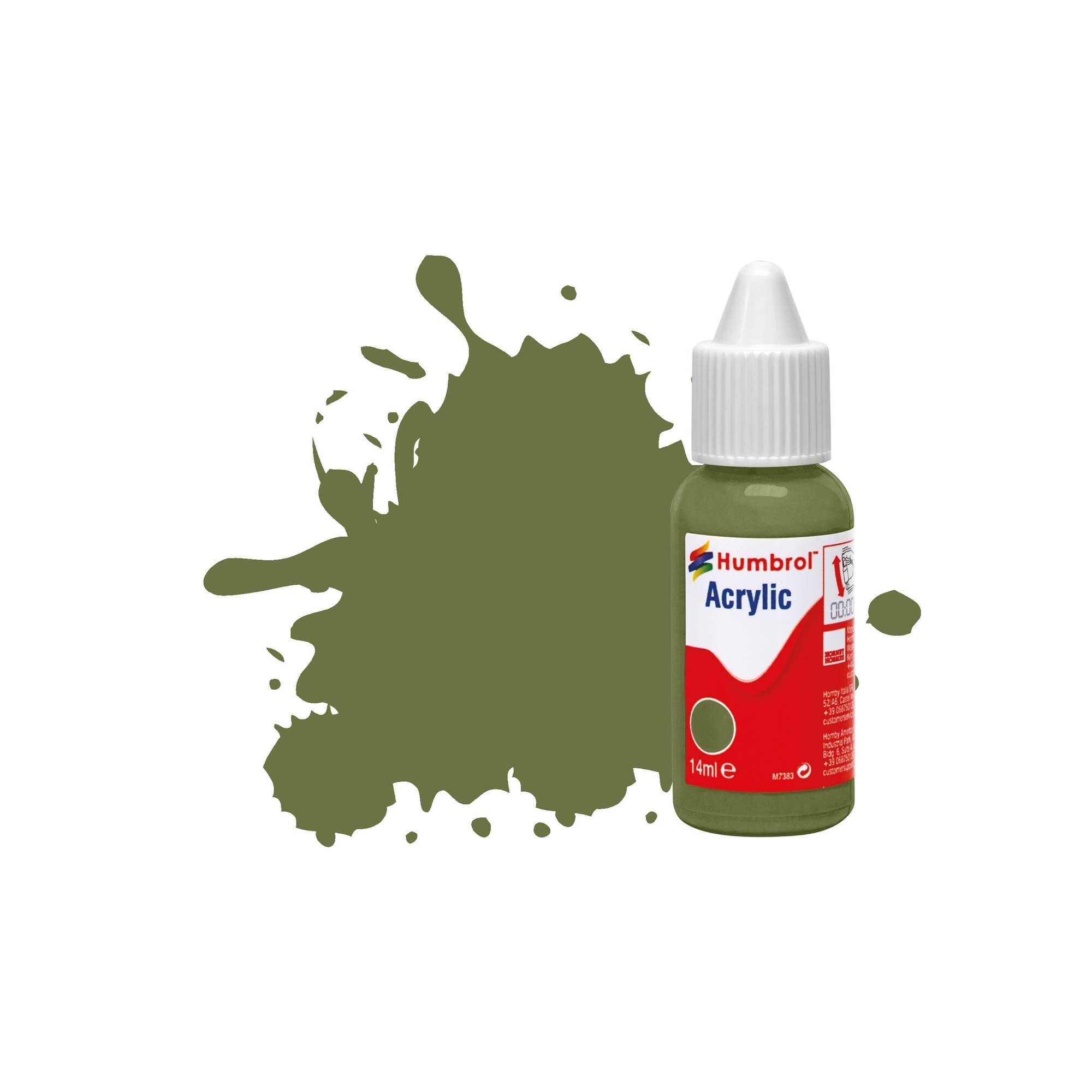 Humbrol Acrylic No. 86 Olive Green Matt Acrylic Dropper Bottle 14ML