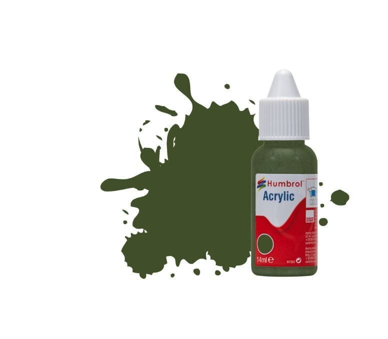 Humbrol Acrylic No.242 RLM 71 Dunkelgrun Matt 14ml Acrylic Paint Dropper Bottle