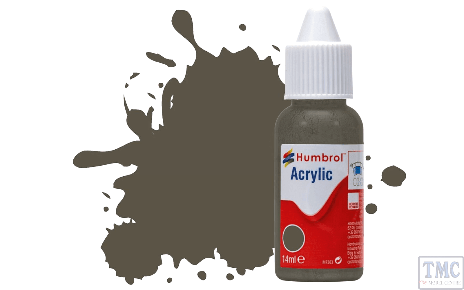 Humbrol Acrylic No 75 Bronze Green Matt Dropper Bottle 14ML